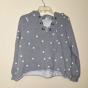 Storia Grey Star Fleece Hoodie sz. Small